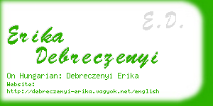 erika debreczenyi business card